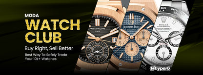 Moda Watch Club banner with three luxury watches